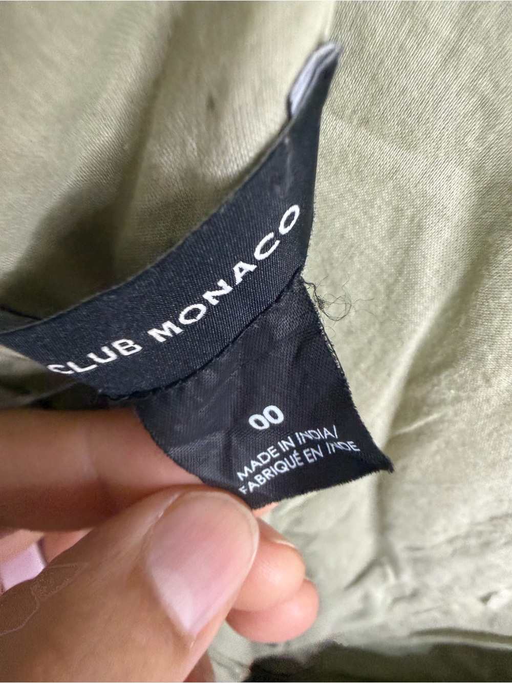 Club Monaco Light Olive Sleeveless V-Neck Wide-Leg Jumpsuit - Picture 9 of 13